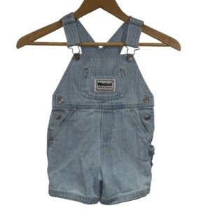 Weebok overall shirts Light Blue Denim Kids boys 3t vintage 1990’s Jean retro
